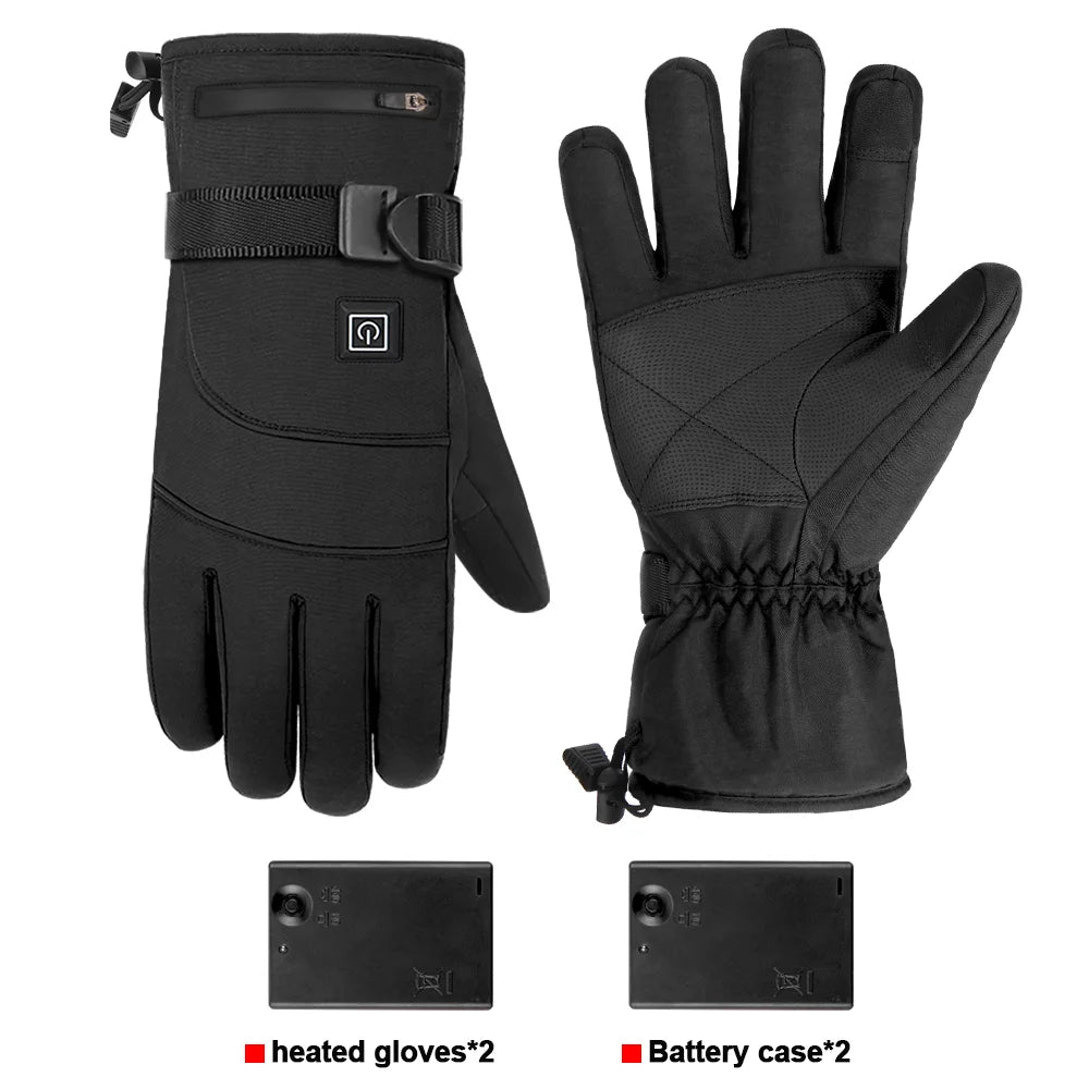 Motorcycle Heated Gloves Winter Warm Heated Gloves Skiing Snowboarding Waterproof Touch Screen Motorcyclist Heated Gloves